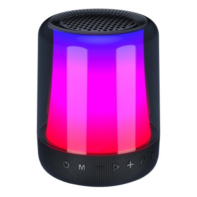 YONIS Enceinte bluetooth portable noire avec lumi&egrave;re rgb son surround 360&deg; autonomie 20h  