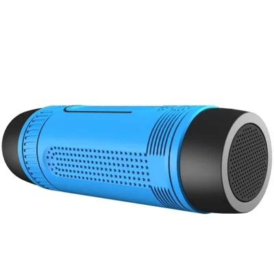 YONIS Enceinte bluetooth portable waterproof powerbank 4000mah lampe torche bleu 