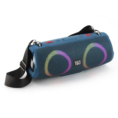 YONIS Enceinte Bluetooth Puissante Avec Lumi&egrave;res Rgb Et Son 360&deg; Pour F&ecirc;tes Bleu 
