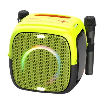 YONIS Enceinte Bluetooth RGB Etanche Avec Basses Puissantes Et Fonction Powerbank Jaun