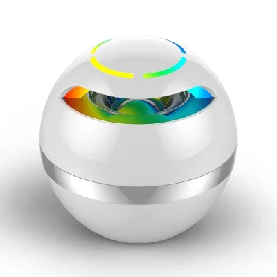 YONIS Enceinte Bluetooth Ronde Lumineuse Avec Micro Int&eacute;gr&eacute; Et Batterie Longue Dur&eacute;e B