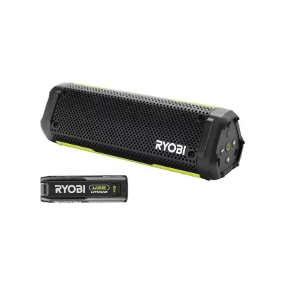 RYOBI Enceinte Bluetooth -  - 4V - IP67 - C&acirc;ble USB-C - 1 batterie 4V 20 Ah USB Lithium