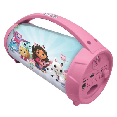 LEXIBOOK Enceinte Bluetooth&reg; Sans-Fil Lumineuse avec Micro Gabby et la Maison Magique 