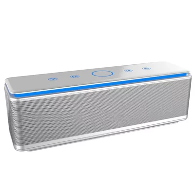YONIS Enceinte Bluetooth Tactile Portable Avec Subwoofer Et Micro Int&eacute;gr&eacute; Argent 