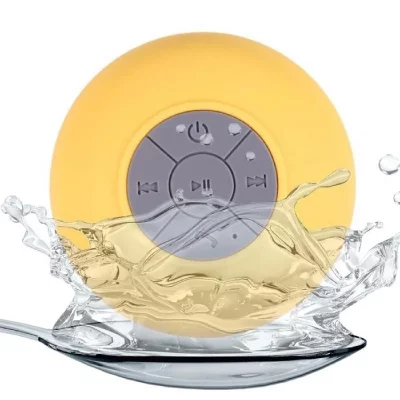 YONIS Enceinte Bluetooth Waterproof Portable Mini Subwoofer Pour Douche Avec Micro Int&eacute;gr&eacute; Jaune 