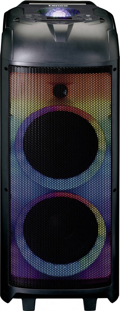 LENCO Enceinte, jeu de lumi&egrave;res frontal en boule disco  PA-260BK Noir