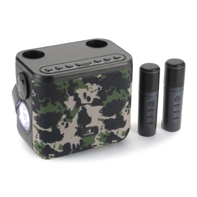 DYNABASS Enceinte Portable Karaok&eacute; 2 Micros Dbe50 Army 