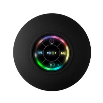 YONIS Enceinte Waterproof Bluetooth Avec Lumi&egrave;res Flash Et Ventouse Puissante Noir 