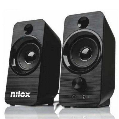 NILOX Enceintes  USB 2.0 6W - Entr&eacute;e Jack 3.5mm - Couleur Noir