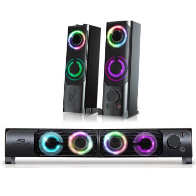 SPIRIT OF GAMER Enceintes pc 2. 0 - 6w rms - modulable en une barre de son - r&eacute;tro&eacute;clairage rgb - alimentation usb