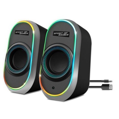  Enceintes PC Spirit of Gamer Fanatic 500, hauts-parleurs bluetooth / RGB / 6W RMS