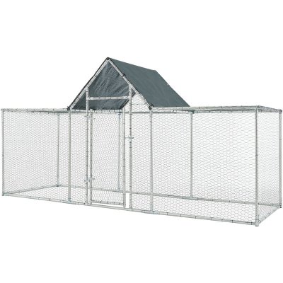 PRO.TEC Enclos ext&eacute;rieur arguin voli&egrave;re 300 x 100 x 100 - 150 cm argent vert []
