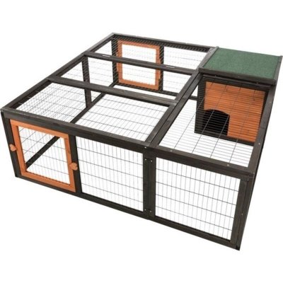 TRIXIE Enclos petits animaux avec couverture en bois  Natura