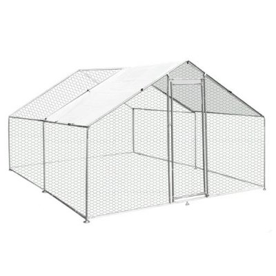 MONSTERSHOP Enclos Poulailler Ext&eacute;rieur 3mx4mx2m Voli&egrave;re Acier Galvanis&eacute;