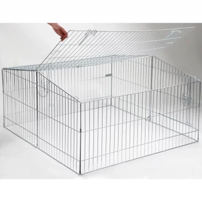KERBL Enclos pour animaux de compagnie Easy M&eacute;tal Argent&eacute; 82845  n/a