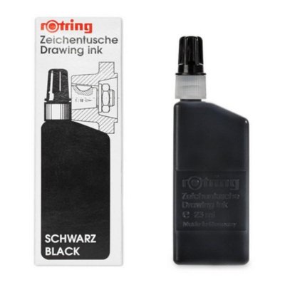 ROTRING Encre de chine noir  en flacon 23 ml