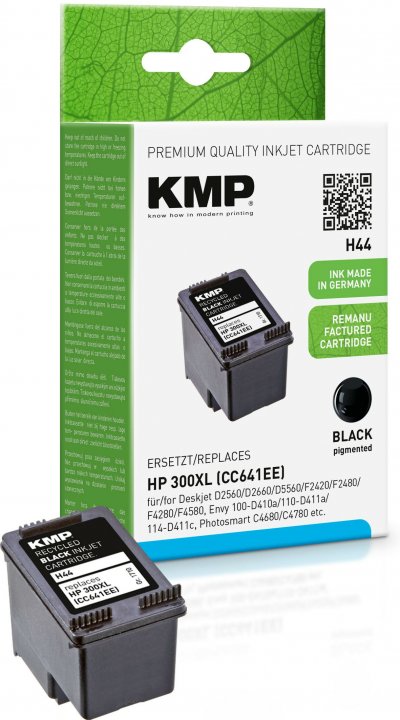 KMP Encre -  - HP CC641EE Nr.300XL compatible noir H44 