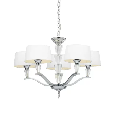 ENDON  - Suspension Fiennes, chrome et cristal, avec abat-jour - Blanc