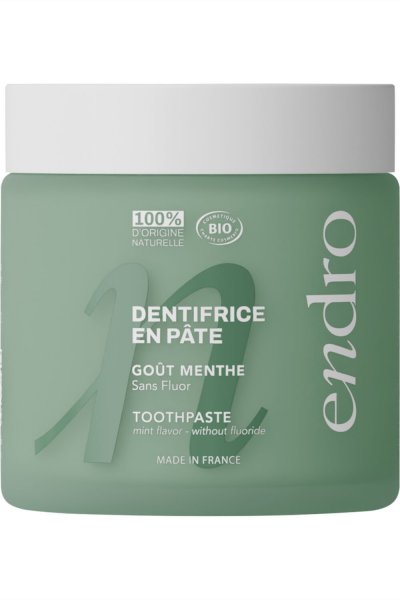 ENDRO  Dentifrice En P&acirc;te Go&ucirc;t Menthe Bio 185 g - Pot