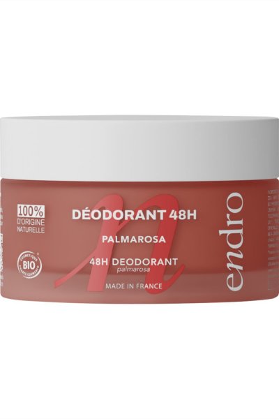 ENDRO  D&eacute;odorant 48H Palmarosa aux Huiles Essentielles Bio 50 g - Pot
