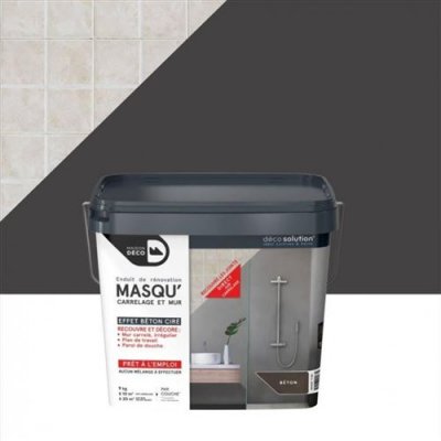 MAISON DECO Enduit Masqu'carrelage et mur , B&eacute;ton, 9 kg 