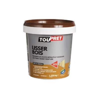 TOUPRET Enduit pour bois  Lisser bois 1,25Kg - LSLIPBO125