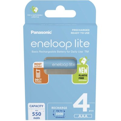 PANASONIC Eneloop Bk-4lcce/4be Rechargeable Battery 550mah 4 Units Argent&eacute;