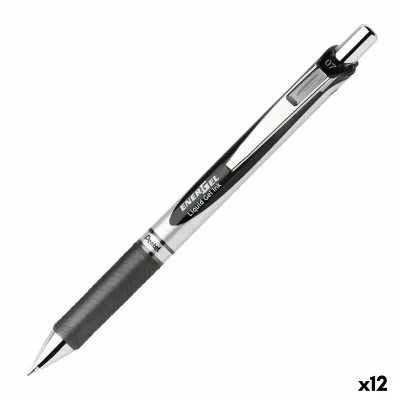 PENTEL Energel XM Klick Stylo &agrave; bille retractable avec clip Noir 12 pi&egrave;ce(s)