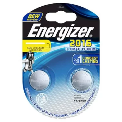 ENERGIZER  2 Piles CR2016  Bouton Ultimate Lithium 3V