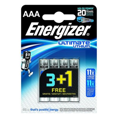 ENERGIZER  3 piles lithium AAA + 1