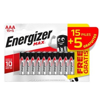 ENERGIZER  Pile alcaline AAA / LR3 Max - Pack Promo 15 + 5 GRATUITES
