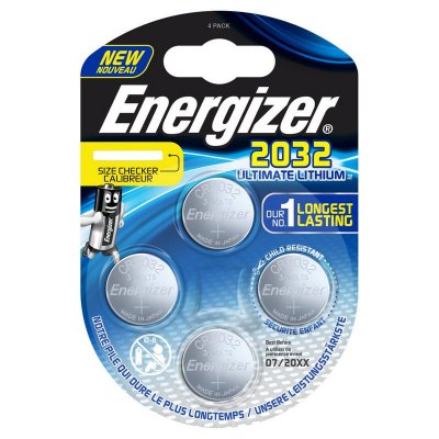 ENERGIZER  pile bouton Ultimate Lithium 3V CR2032 4 pi&egrave;ces 
