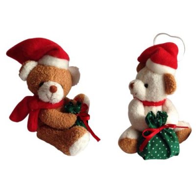 ESPRIT DE NOEL ENESCO 2 d&eacute;coration de sapin Petites peluches Ours en Polyester Hauteur 10 cm