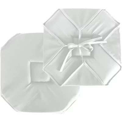 PARIS PRIX Enjoy Home - Galette &agrave; rabats polyester chaby 40 x 40 cm - blanc