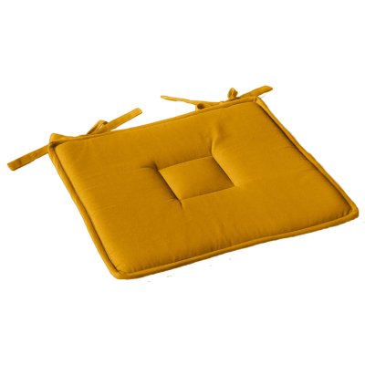 DECO STARS Enjoy Home - Galette de chaise uni effet Bachette - 40 x 40 cm - Moutarde