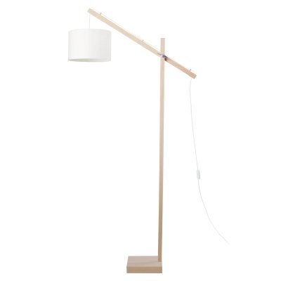TOSEL ENKEL - lampadaire liseuse articul&eacute; bois naturel et blanc