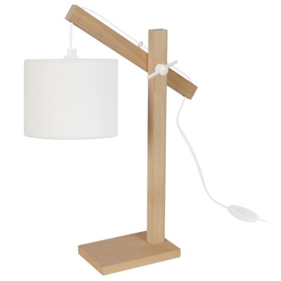 TOSEL ENKEL - Lampe de bureau articul&eacute; bois naturel et &eacute;cru