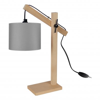 TOSEL ENKEL - Lampe de bureau articul&eacute; bois naturel et gris