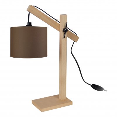 TOSEL ENKEL - Lampe de bureau articul&eacute; bois naturel et marron