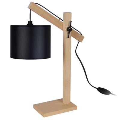 TOSEL ENKEL - Lampe de bureau articul&eacute; bois naturel et noir