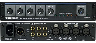 SHURE INSTALLATION Enregistreurs SHURE SCM268E Mixette