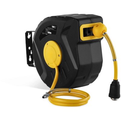 MSW Enrouleur De Tuyau Air Comprim&eacute; D&eacute;vidoir Tuyau Pneumatique PVC 10 M Raccord &frac14;