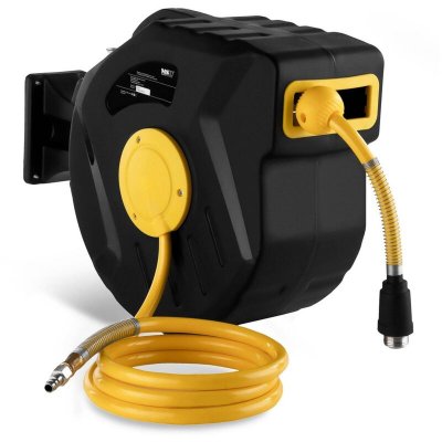 MSW Enrouleur De Tuyau Air Comprim&eacute; D&eacute;vidoir Tuyau Pneumatique PVC 20 M Raccord &frac14;