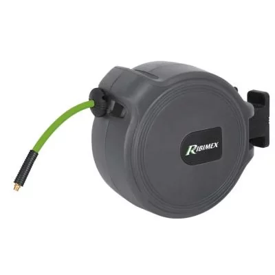 RIBIMEX Enrouleur D&eacute;vidoir Automatique A Air Avec Tuyau de 15m 