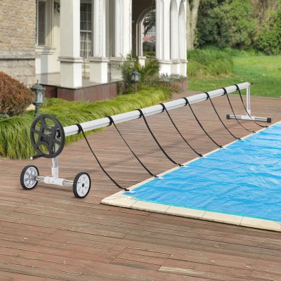 [EN.CASA] Enrouleur pour b&acirc;che de piscine amorgo &agrave; longueur r&eacute;glable 300-630 cm 