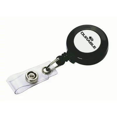 DURABLE Enrouleur pour badge - gris fonc&eacute; - cordon 80 cm - boite de 10