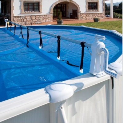 GRE Enrouleur t&eacute;lescopique de b&acirc;che pour piscine hors sol POOL EXPERT 
