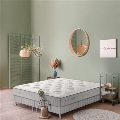  Ensemble 160 x 200 matelas H26 ressort ensach&eacute;s, mi-ferme, 2 sommiers