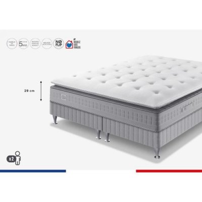 SIMMONS Ensemble 160 x 200 matelas H29 ressort ensach&eacute;s, ferme, 2 sommiers