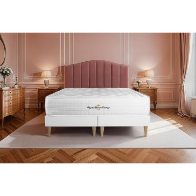 ROYAL PALACE BEDDING Ensemble 160x200 m&eacute;moire de forme sommier blanc